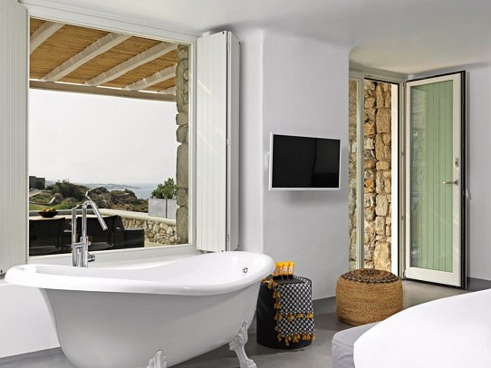 Boheme Mykonos - Badbsp. Suite Bohemian Meerblick mit Outdoor-Jacuzzi (Zimmercodierung W1M)