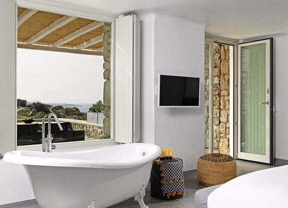 Boheme Mykonos - Badbsp. Suite Bohemian Meerblick mit Outdoor-Jacuzzi (Zimmercodierung W1M)