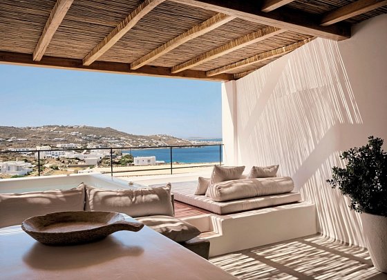 Boheme Mykonos - Wohnbsp. Suite Bohemian Meerblick mit Outdoor-Jacuzzi (Zimmercodierung W1M)