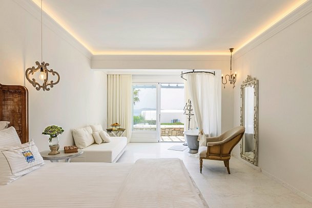 Saint John Hotel Villas & Spa - Wohnbeispiel Doppelzimmer Premium Aegean seitl. Meerblick (Zimmercodierung DMN)