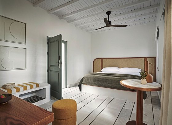 NUMO Mykonos Boutique Resort - Wohnbeispiel Doppelzimmer Evergreen Retreat mit Meerblick (Zimmercodierung DSM)