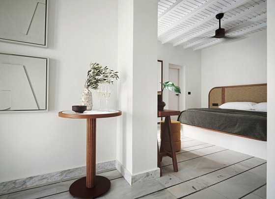 NUMO Mykonos Boutique Resort - Wohnbeispiel Juniorsuite Evergreen mit Meerblick (Zimmercodierung JBM)