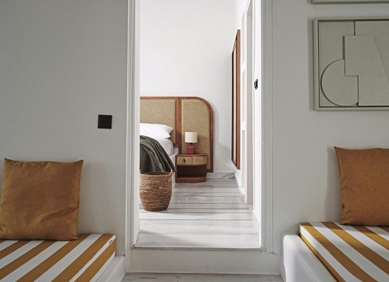 NUMO Mykonos Boutique Resort - Wohnbeispiel Suite Evergreen 1 Schlafzimmer mit Meerblick (Zimmercodierung WBM)