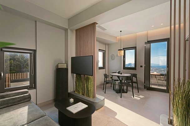 Apikia Santorin - Wohnbeispiel Suite Honeymoon Privatpool (Zimmercodierung WHR)