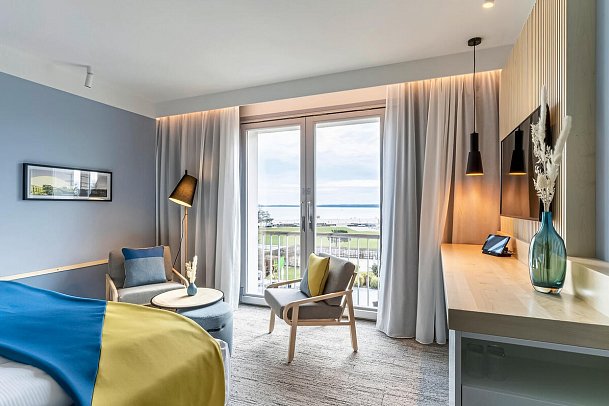 A-ROSA Travemünde - Wohnbeispiel Doppelzimmer Superior seitl. Meerblick (Zimmercodierung DSN)