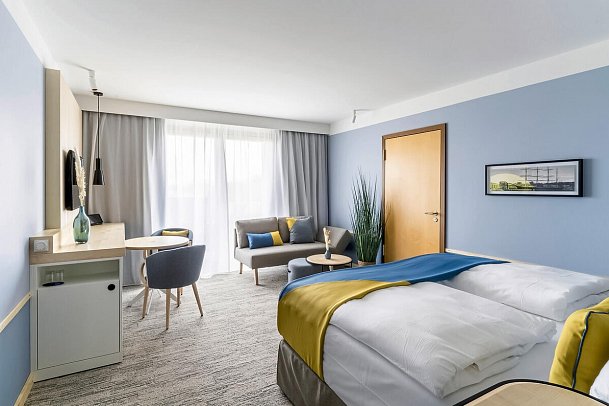 A-ROSA Travemünde - Wohnbeispiel Doppelzimmer Superior seitl. Meerblick (Zimmercodierung DSN)