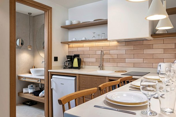 Aegean Houses - Wohnbeispiel Appartement 1 Schlafzimmer Privatpool (Zimmercodierung ABR)