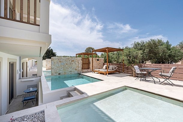 Aegean Houses - Wohnbeispiel Appartement 1 Schlafzimmer Privatpool (Zimmercodierung ABR)