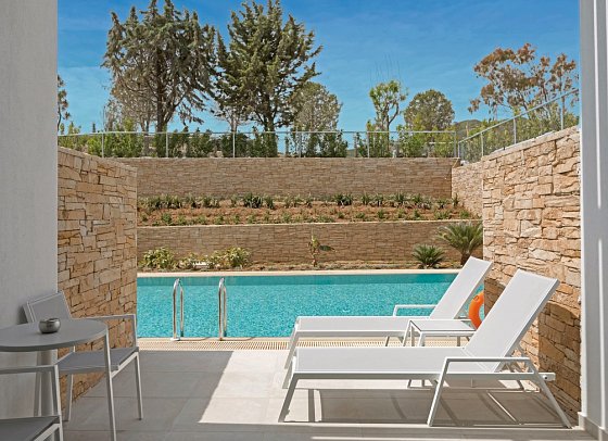 Blue Lagoon Ocean - Wohnbeispiel Doppelzimmer Swim-Up Gartenblick (Zimmercodierung DBQ)