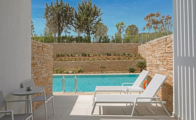 Blue Lagoon Ocean - Wohnbeispiel Doppelzimmer Swim-Up Gartenblick (Zimmercodierung DBQ)