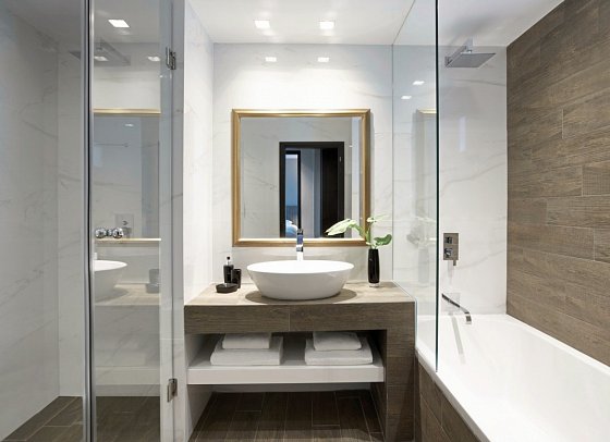 Sentido Pelagos Suites & Spa - Wohnbeispiel Suite Superior und Suite Grand Badezimmer (Zimmercodierungen WS1 & WM1)