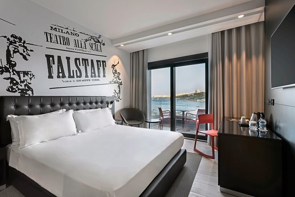 Hotel Verdi Gzira Promenade - Wohnbeispiel Doppelzimmer Deluxe Meerblick (Zimmercodierung DDM)
