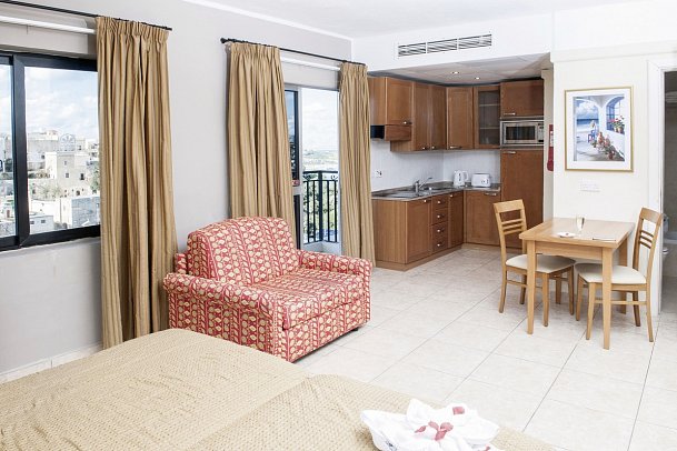 Pergola Hotel & Spa - Wohnbeispiel Studio (Zimmercodierungen SBL & SBM)