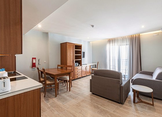 Pergola Hotel & Spa - Wohnbeispiel Appartement 1 Schlafzimmer Landblick (Zimmercodierung ABL)