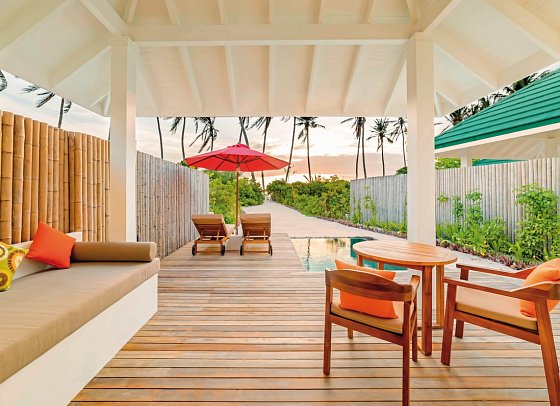 Siyam World Maldives - Wohnbeispiel Sunset Pool Beach Villa (Zimmercodierungen VB1 & VV5)