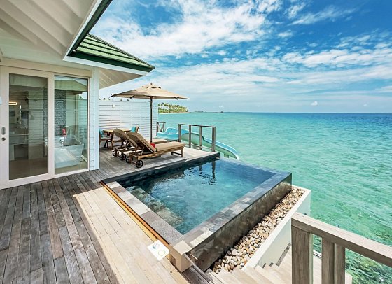 Siyam World Maldives - Beispiel Terrasse Ocean Villa with Pool & Slide (Zimmercodierungen VOI & VV4)