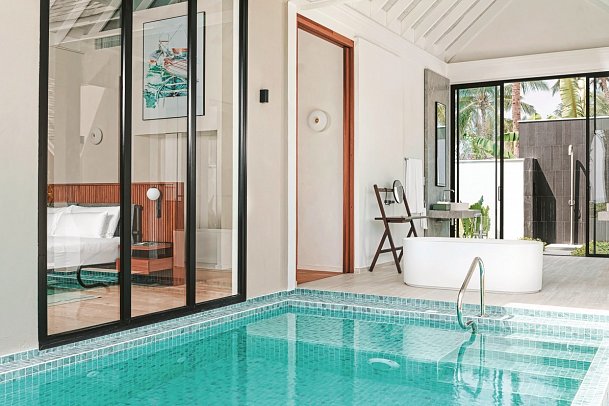 ananea Madivaru Maldives - Beispiel Bad Deluxe Beach Pool Villa (Zimmercodierung VD1)