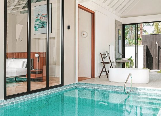 ananea Madivaru Maldives - Beispiel Bad Deluxe Beach Pool Villa (Zimmercodierung VD1)