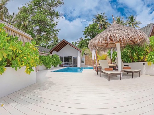 Malahini Kuda Bandos - Wohnbeispiel Sunrise Beach Pool Villa (Zimmercodierungen VB1 & VB7)