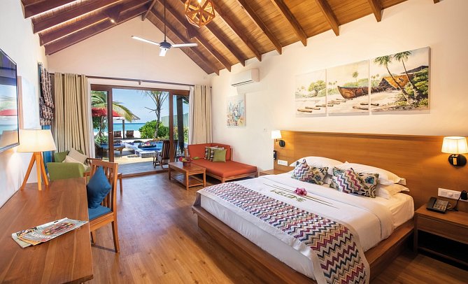 Reethi Faru Resort - Wohnbeispiel Deluxe Beach Pool Villa (Zimmercodierung VB2)