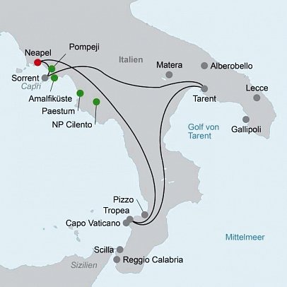 Facettenreiches Italien - Amalfi, Apulien & Kalabrien