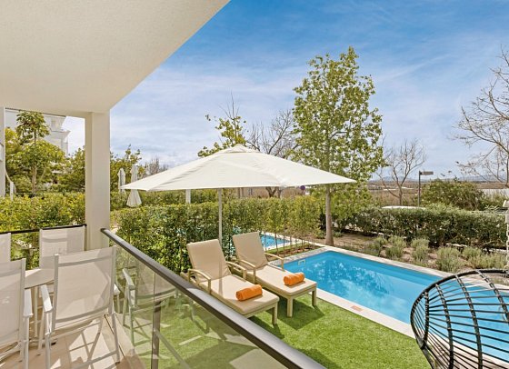 VIVA Blue & Spa - Wohnbeispiel Appartement 1 Schlafzimmer mit privatem Pool (Zimmercodierung ABQ)