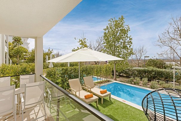 VIVA Blue & Spa - Wohnbeispiel Appartement 1 Schlafzimmer mit privatem Pool (Zimmercodierung ABQ)