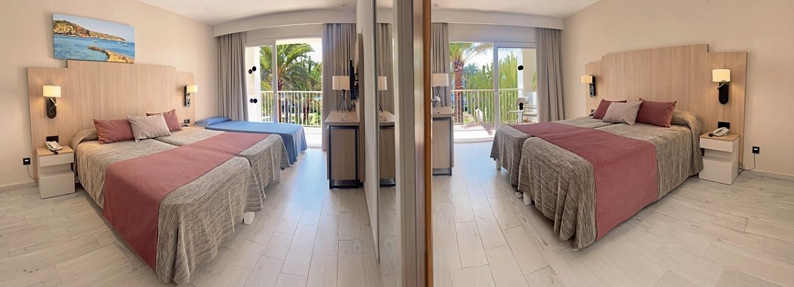 Calimera Fido Gardens - Wohnbeispiel Familienzimmer mit Verbindungstür (Zimmercodierung FV1)