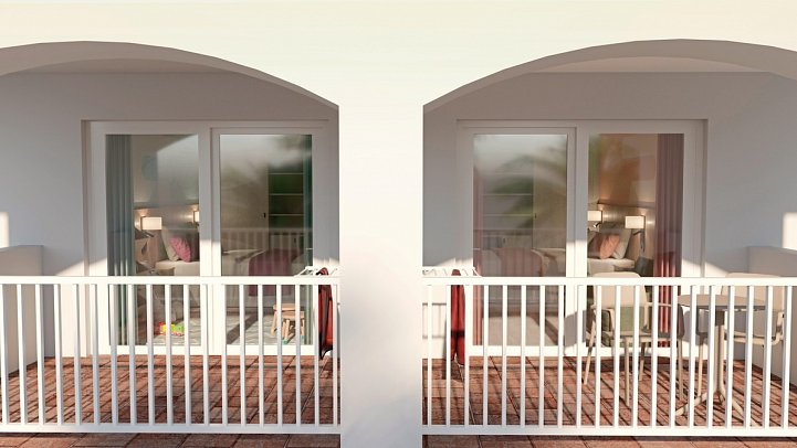 Calimera Fido Gardens - Modellbild Balkon (Zimmercodierung FV2)