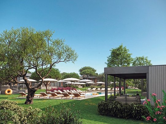 Aminess Sirena Campsite - Modellbild Wohnbeispiel Mobilheim Holiday Home Sirena Premium Village (Zimmercodierung CM1)