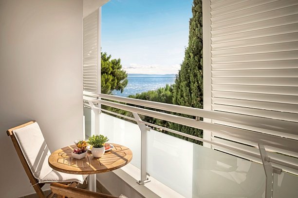 Valamar Sanfior Hotel & Casa - Beispiel Balkon Zimmer für 2 plus 1 Meerseite (Zimmercodierungen TSU & TCU)