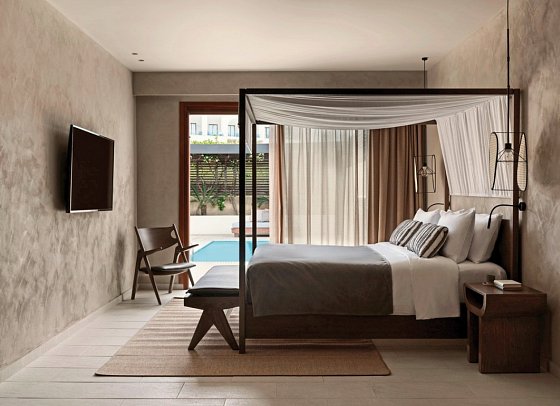 Aulus Lindos Rhodes, Curio Collection by Hilton - Wohnbeispiel Suite Tropical Pavilion 1 SZ mit Privatpool (Zimmercodierung WBR)