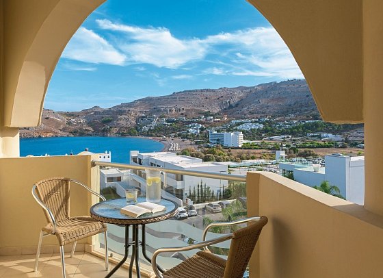 Lindos Royal Resort - Wohnbeispiel Doppelzimmer Superior seitl. Meerblick (Zimmercodierung DSN)