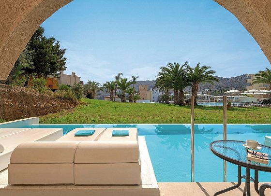Lindos Royal Resort - Wohnbeispiel Doppelzimmer Deluxe Gemeinschaftspool (Zimmercodierung DD1)