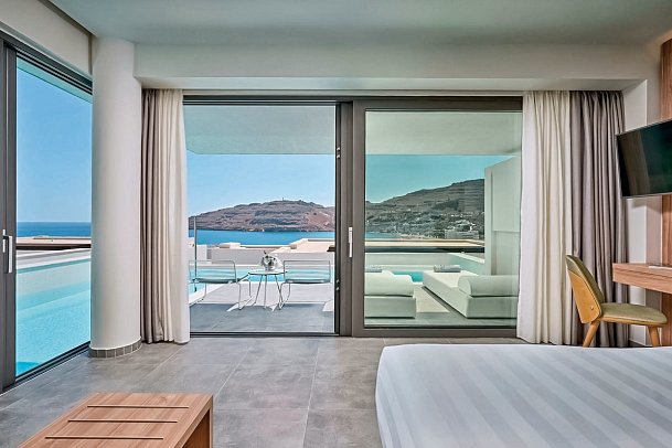 Lindos Grand Resort & Spa - Wohnbeispiel Juniorsuite Meerblick Privatpool (Zimmercodierung JBM)