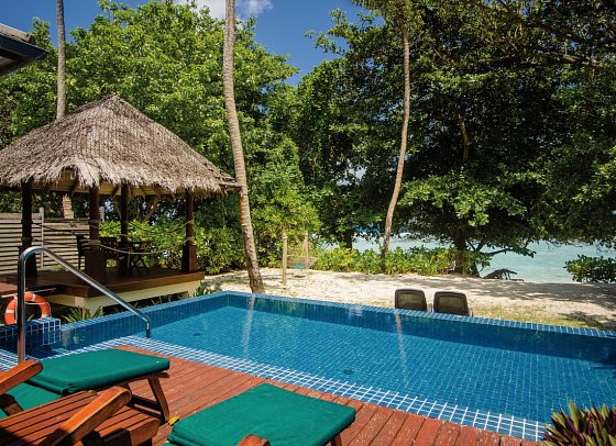 NIVA Labriz Seychelles - Wohnbeispiel Beach Sanctuary Pool Villa (Zimmercodierungen VDM, VHO & VD8)