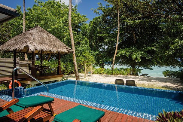 NIVA Labriz Seychelles - Wohnbeispiel Beach Sanctuary Pool Villa (Zimmercodierungen VDM, VHO & VD8)