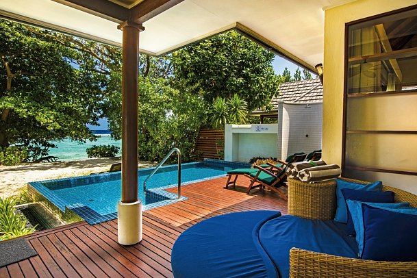 NIVA Labriz Seychelles - Wohnbeispiel Beach Sanctuary Pool Villa (Zimmercodierungen VDM, VHO & VD8)