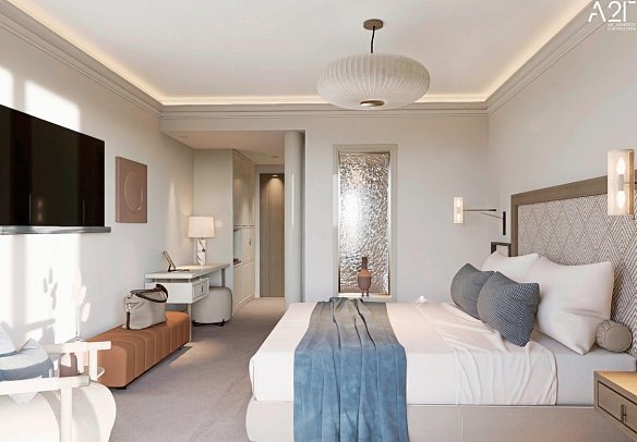 Aegean Melathron - Wohnbeispiel Doppelzimmer Deluxe Meerblick (Zimmercodierung DDM)