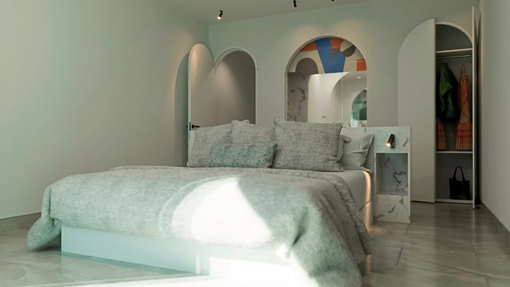 Kassandra Palace Seaside Resort - Wohnbeispiel Suite 1 Schlafzimmer Meerblick (Zimmercodierung WBM)