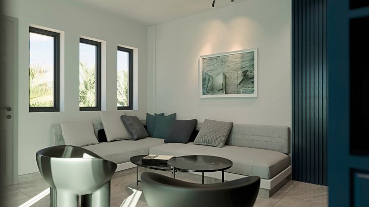 Kassandra Palace Seaside Resort - Wohnbeispiel Suite 1 Schlafzimmer Meerblick (Zimmercodierung WBM)