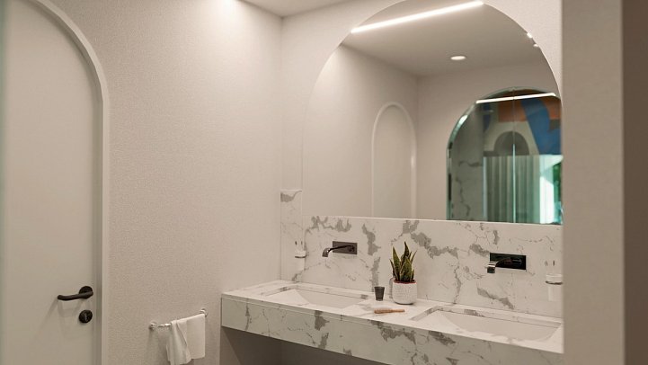 Kassandra Palace Seaside Resort - Wohnbeispiel Suite 1 Schlafzimmer Meerblick (Zimmercodierung WBM)