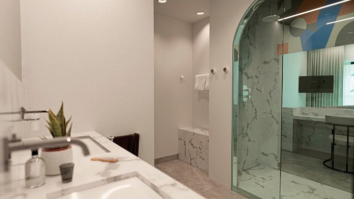 Kassandra Palace Seaside Resort - Wohnbeispiel Suite 1 Schlafzimmer Meerblick (Zimmercodierung WBM)