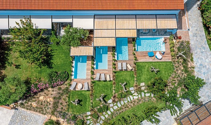 Antigoni Seaside Resort - Wohnbeispiel Juniorsuite Privatpool (Zimmercodierung J1R)