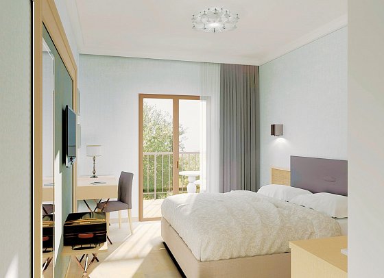Philoxenia - Wohnbeispiel Doppelzimmer Gartenblick