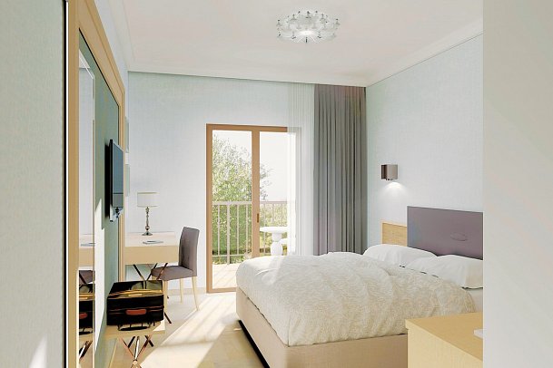 Philoxenia - Wohnbeispiel Doppelzimmer Gartenblick