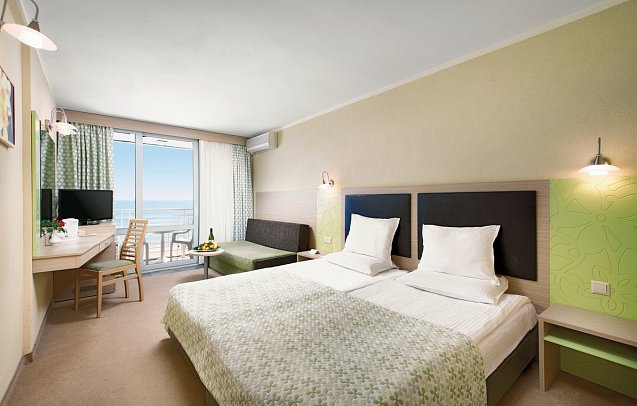 Gergana Beach - Wohnbeispiel Doppelzimmer Meerblick (Zimmercodierungen D1M & DCM)