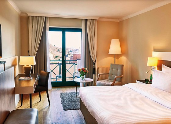 Steigenberger Hotel & Spa Krems - Wohnbeispiel Doppelzimmer Komfort mit Balkon oder Terrasse (Zimmercodierung DF2)