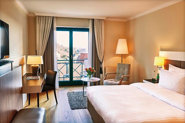 Steigenberger Hotel & Spa Krems - Wohnbeispiel Doppelzimmer Komfort mit Balkon oder Terrasse (Zimmercodierung DF2)