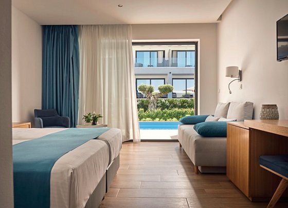 Cavo Orient Beach Hotel - Wohnbeispiel Juniorsuite Swim Up (Zimmercodierung J1Q)